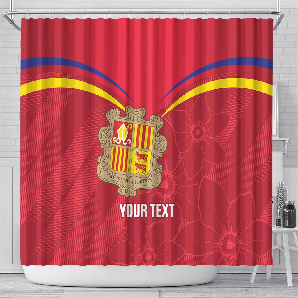 Custom Andorra Football Shower Curtain Come On Tricolors Poet's Narcissus LT14