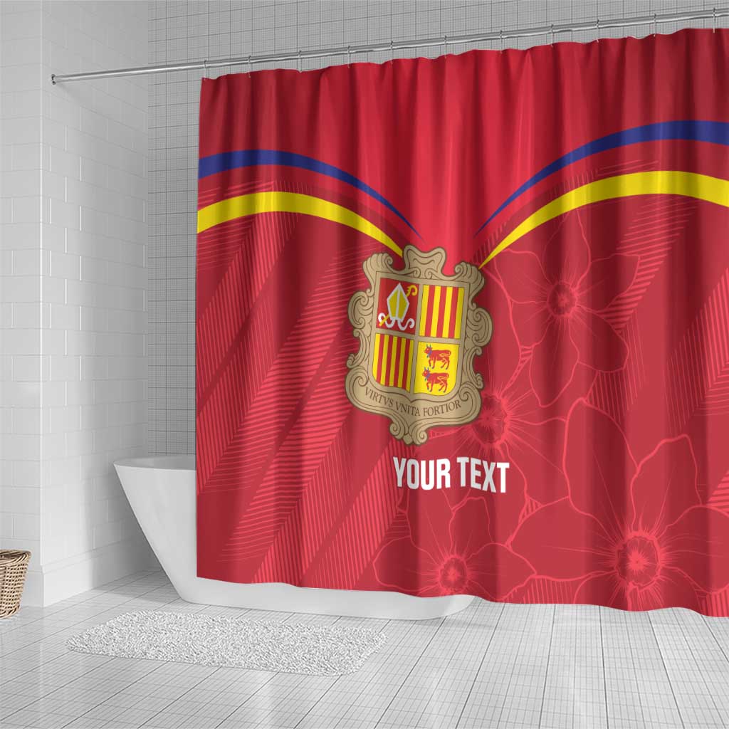 Custom Andorra Football Shower Curtain Come On Tricolors Poet's Narcissus LT14