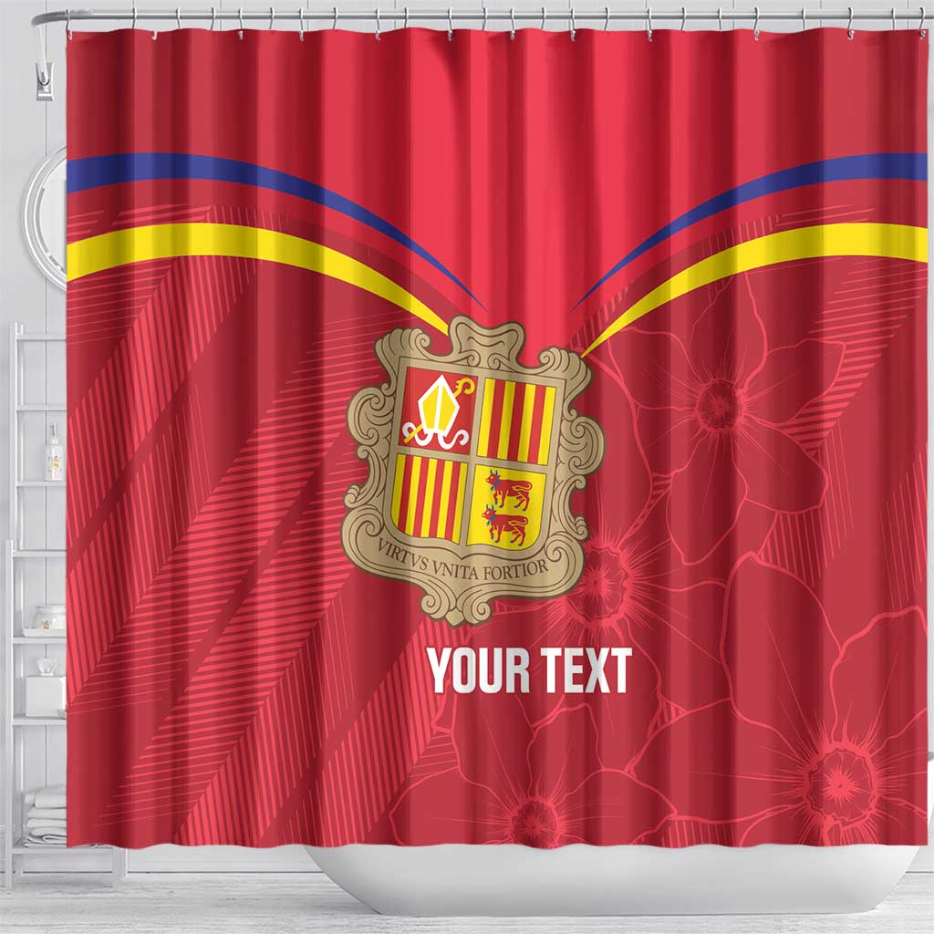Custom Andorra Football Shower Curtain Come On Tricolors Poet's Narcissus LT14