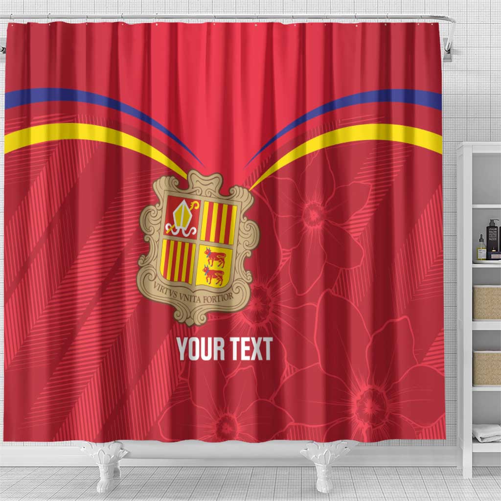 Custom Andorra Football Shower Curtain Come On Tricolors Poet's Narcissus LT14