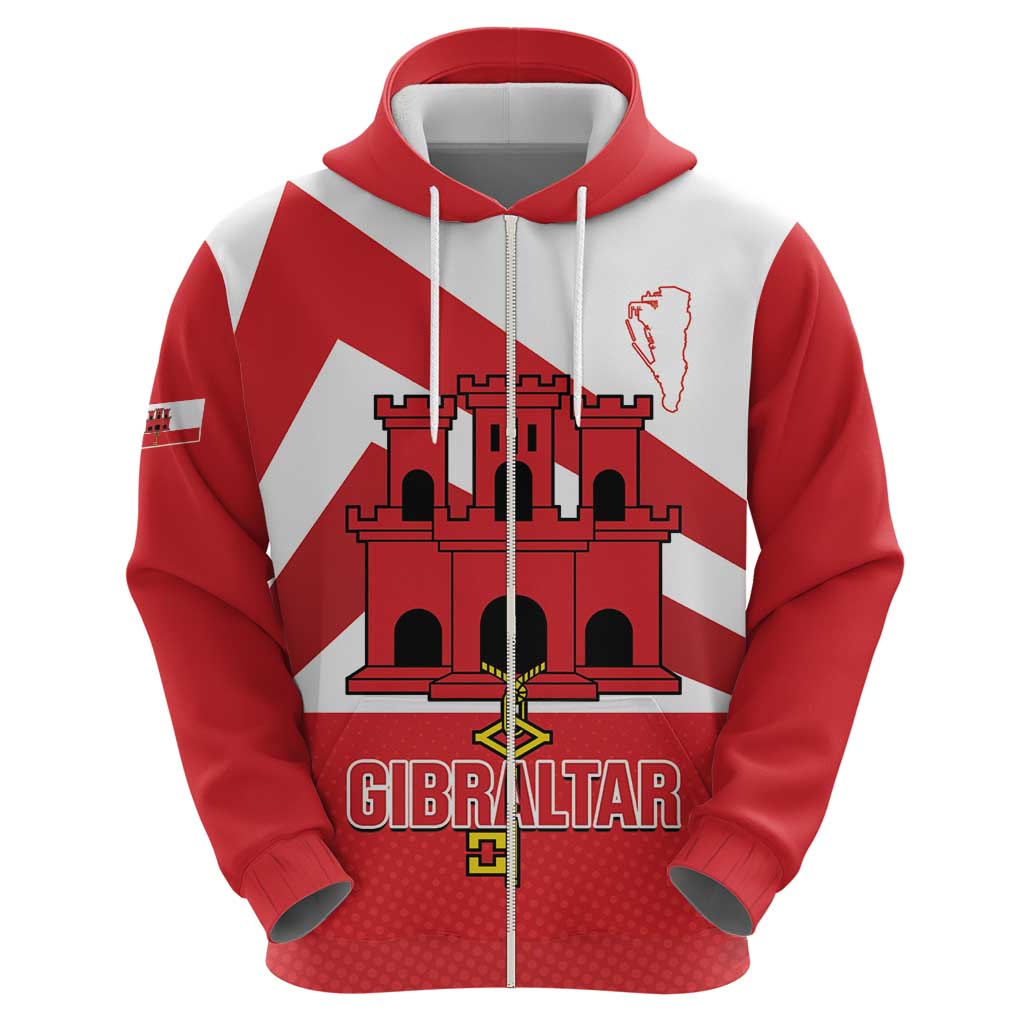 Custom Gibraltar Football Hoodie Castle And Key Sporty Style LT14