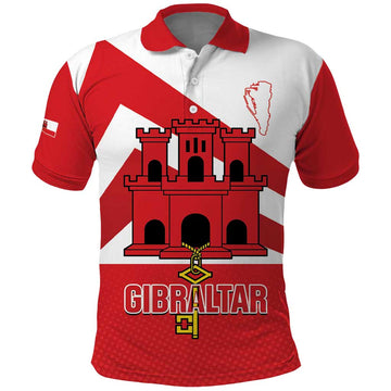 Custom Gibraltar Football Polo Shirt Castle And Key Sporty Style LT14
