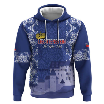 Custom Liechtenstein Football Hoodie Go Blue-Reds Gutenberg Castle LT14