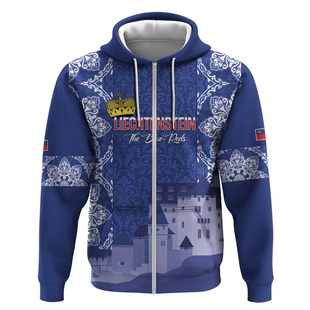 Custom Liechtenstein Football Hoodie Go Blue-Reds Gutenberg Castle LT14