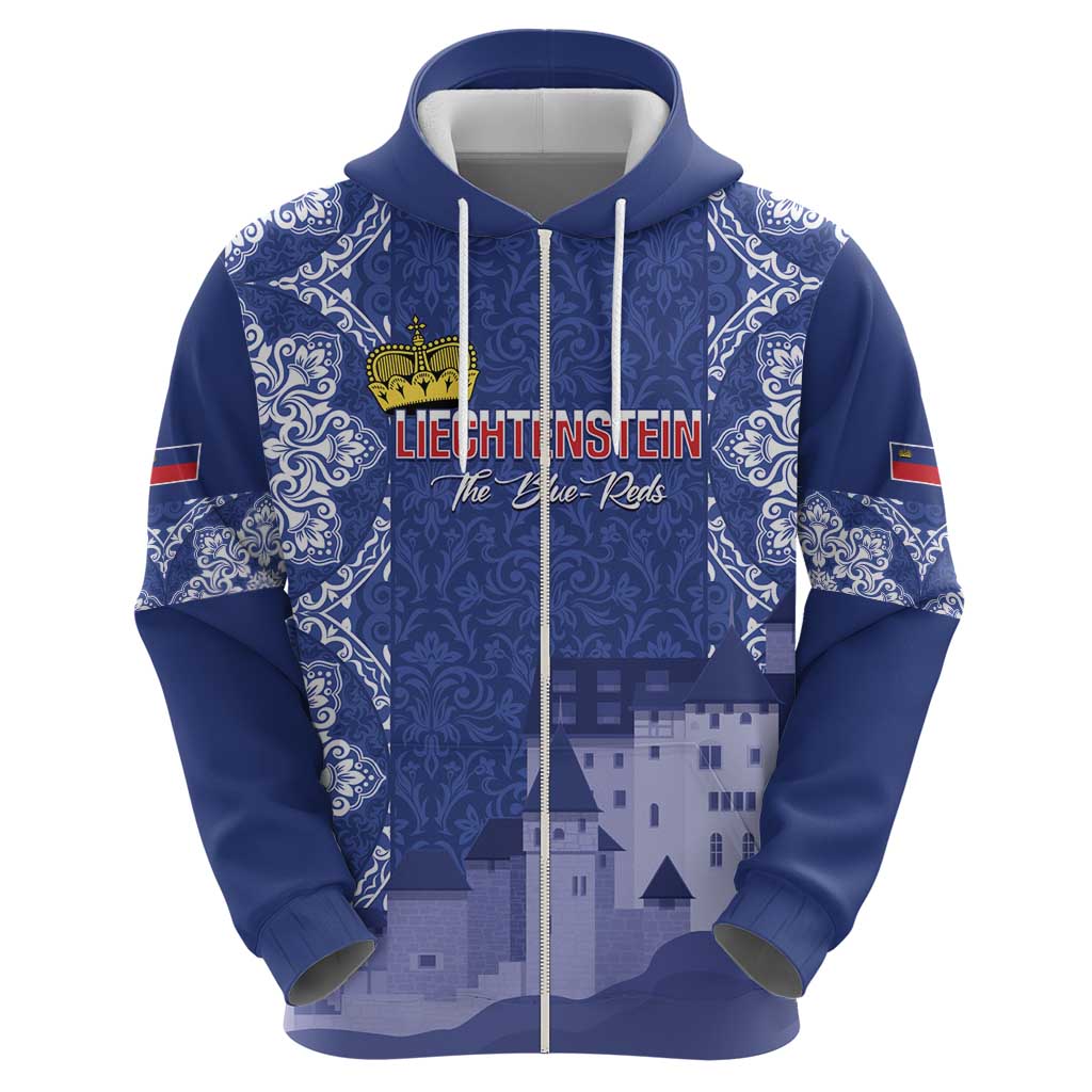 Custom Liechtenstein Football Hoodie Go Blue-Reds Gutenberg Castle LT14