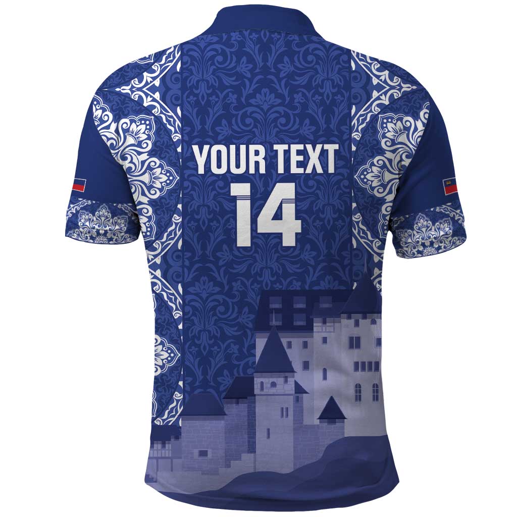 Custom Liechtenstein Football Polo Shirt Go Blue-Reds Gutenberg Castle LT14