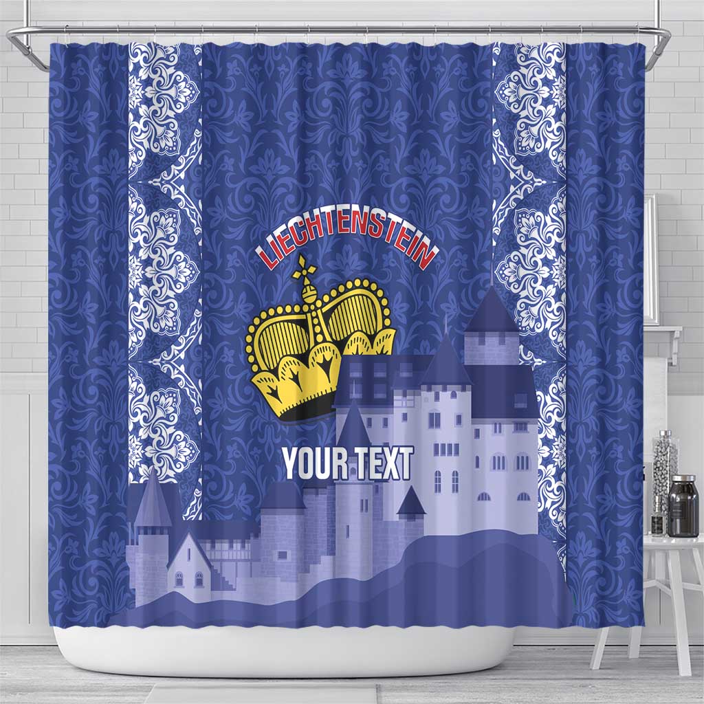 Custom Liechtenstein Football Shower Curtain Go Blue-Reds Gutenberg Castle LT14