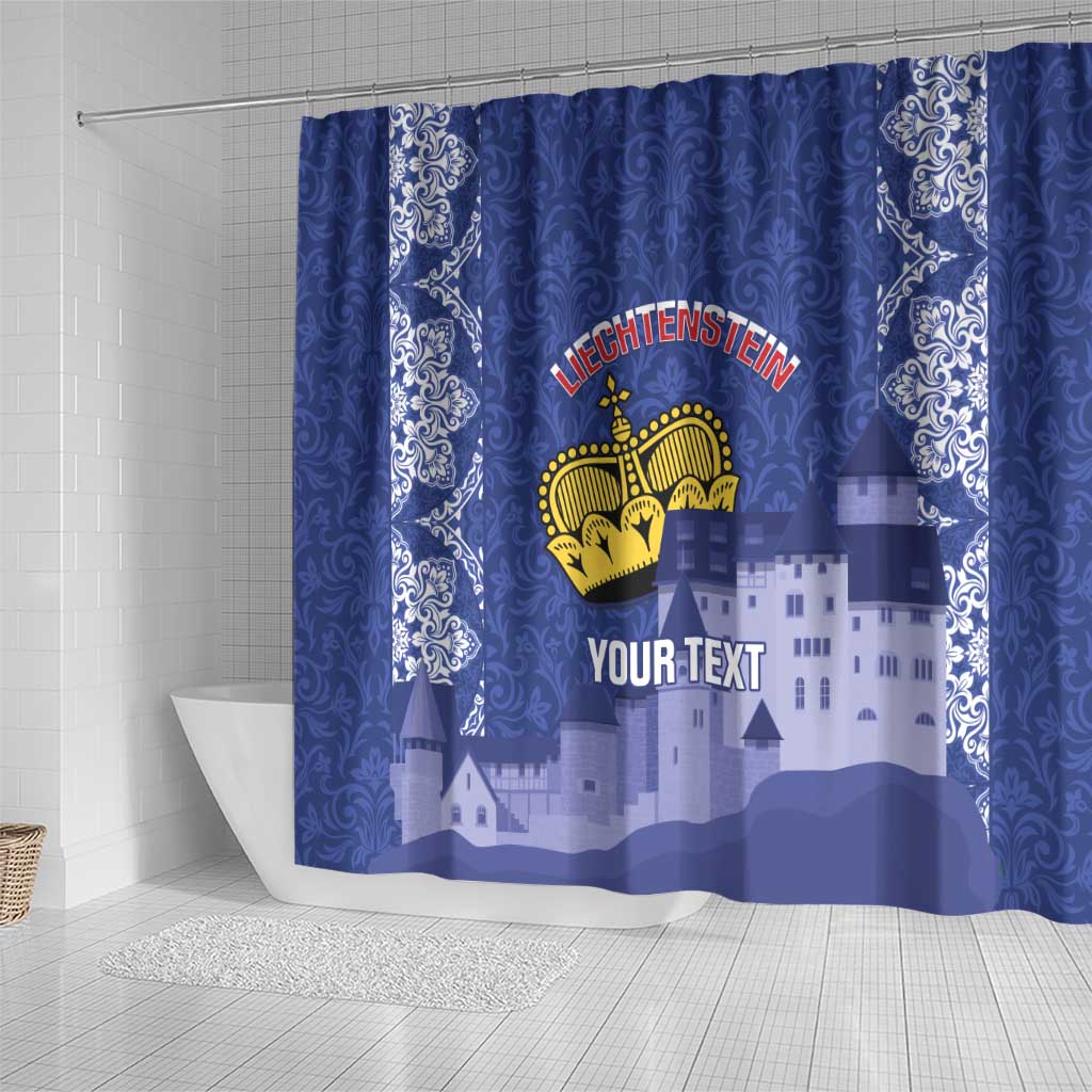 Custom Liechtenstein Football Shower Curtain Go Blue-Reds Gutenberg Castle LT14