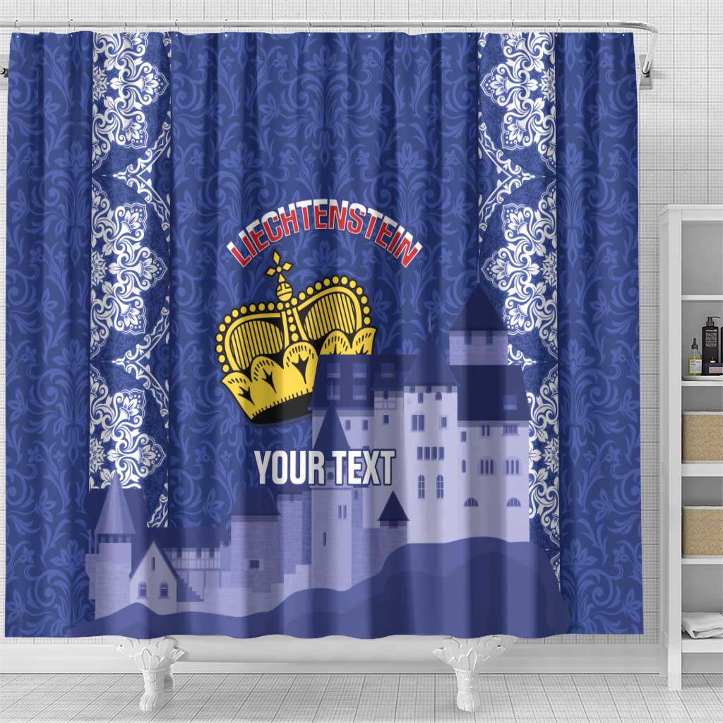 Custom Liechtenstein Football Shower Curtain Go Blue-Reds Gutenberg Castle LT14