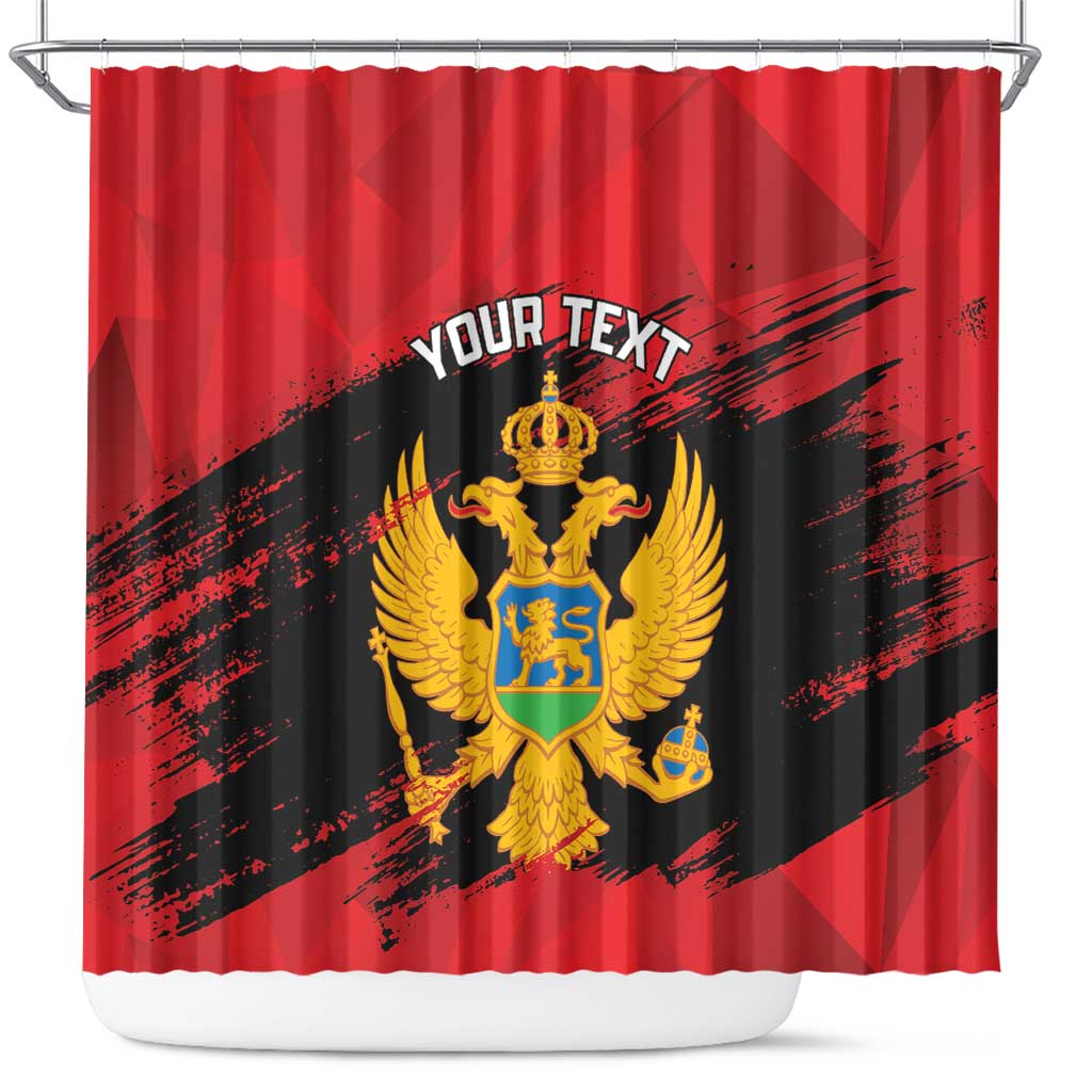 Custom Montenegro Football Shower Curtain Hrabri Sokoli Grunge Style LT14