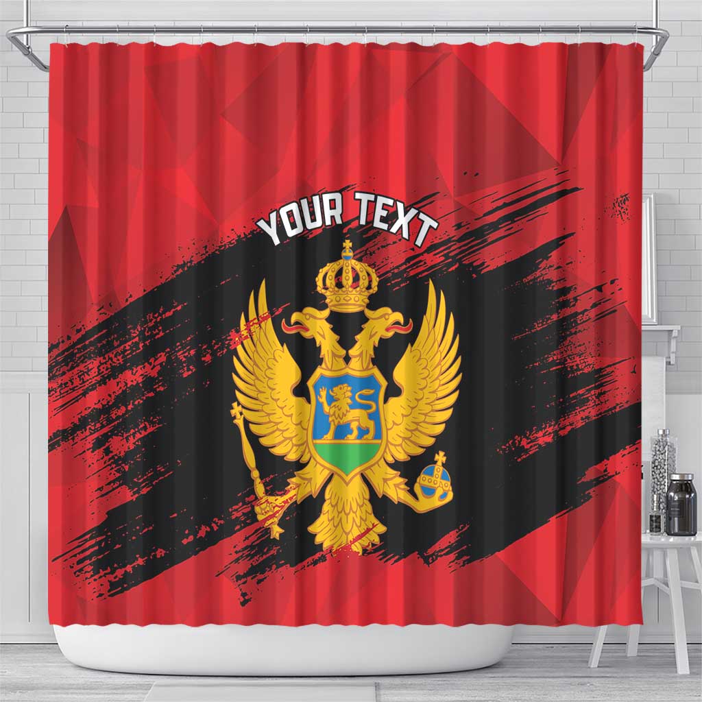 Custom Montenegro Football Shower Curtain Hrabri Sokoli Grunge Style LT14