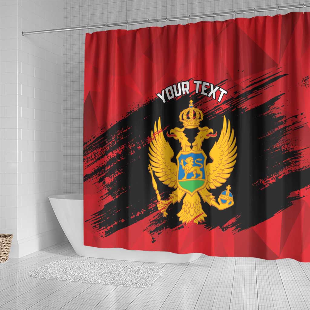 Custom Montenegro Football Shower Curtain Hrabri Sokoli Grunge Style LT14
