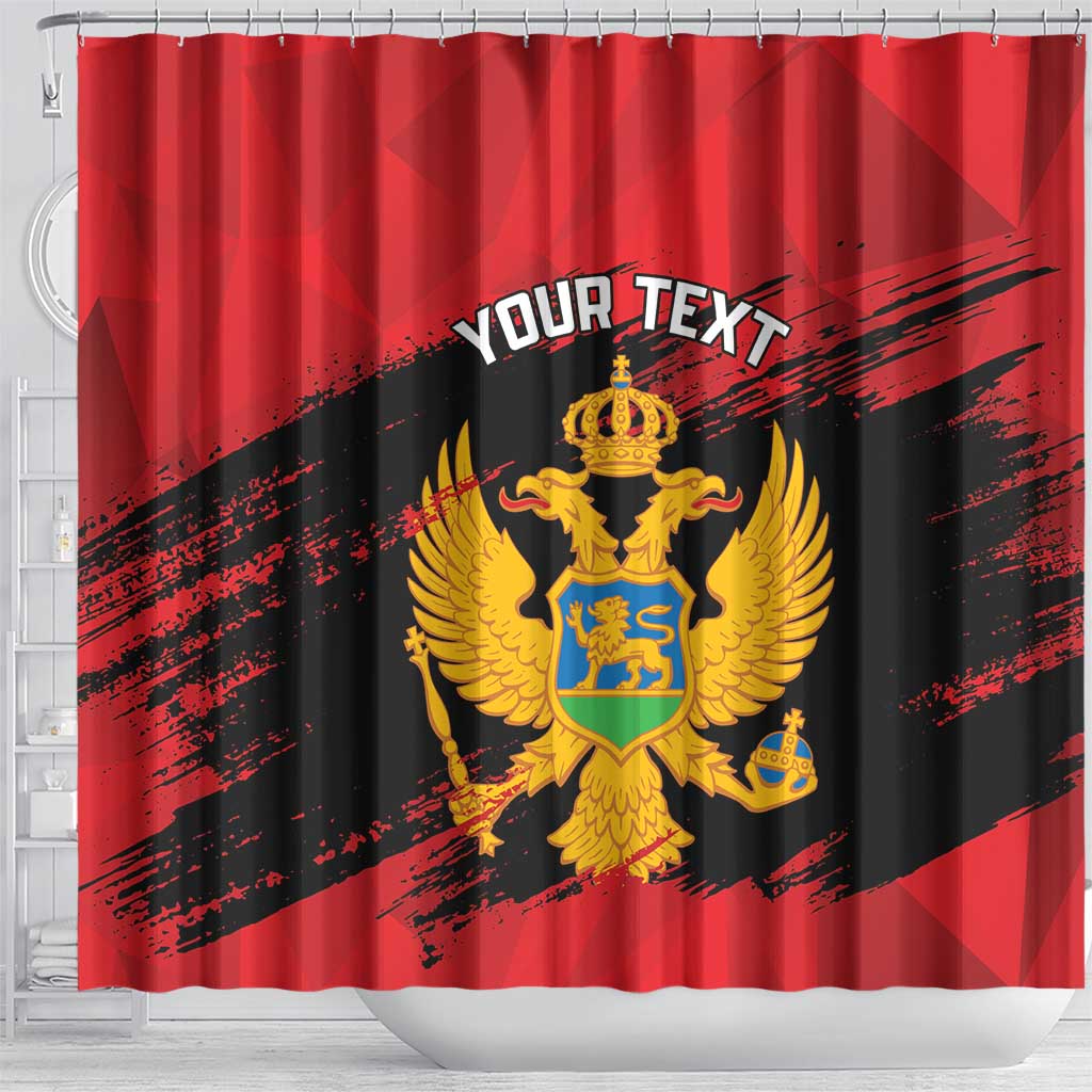 Custom Montenegro Football Shower Curtain Hrabri Sokoli Grunge Style LT14