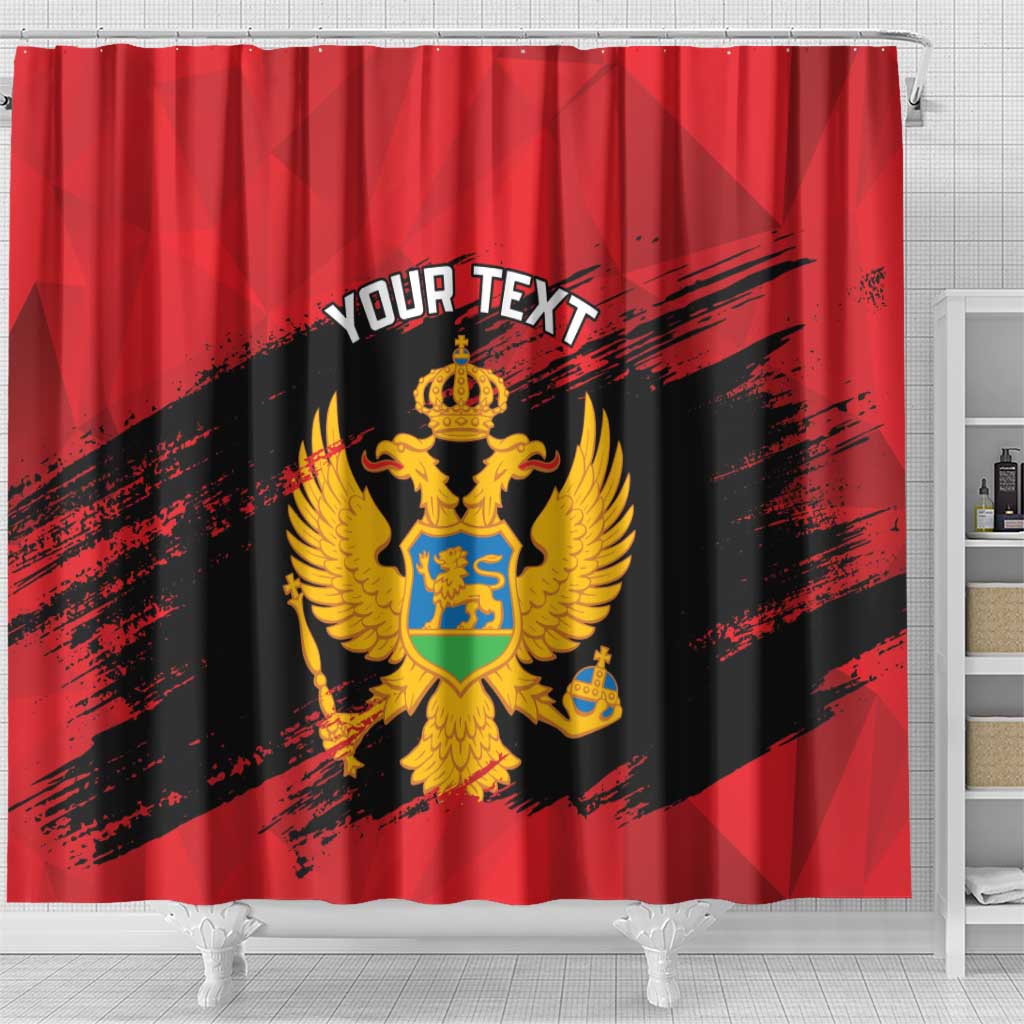 Custom Montenegro Football Shower Curtain Hrabri Sokoli Grunge Style LT14