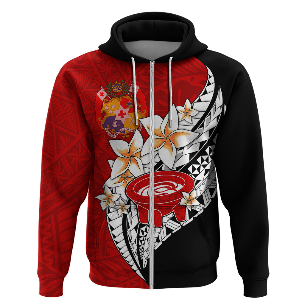 Tonga Kava Bowl Hoodie Togan Kupesi Ngatu Pattern Black LT14