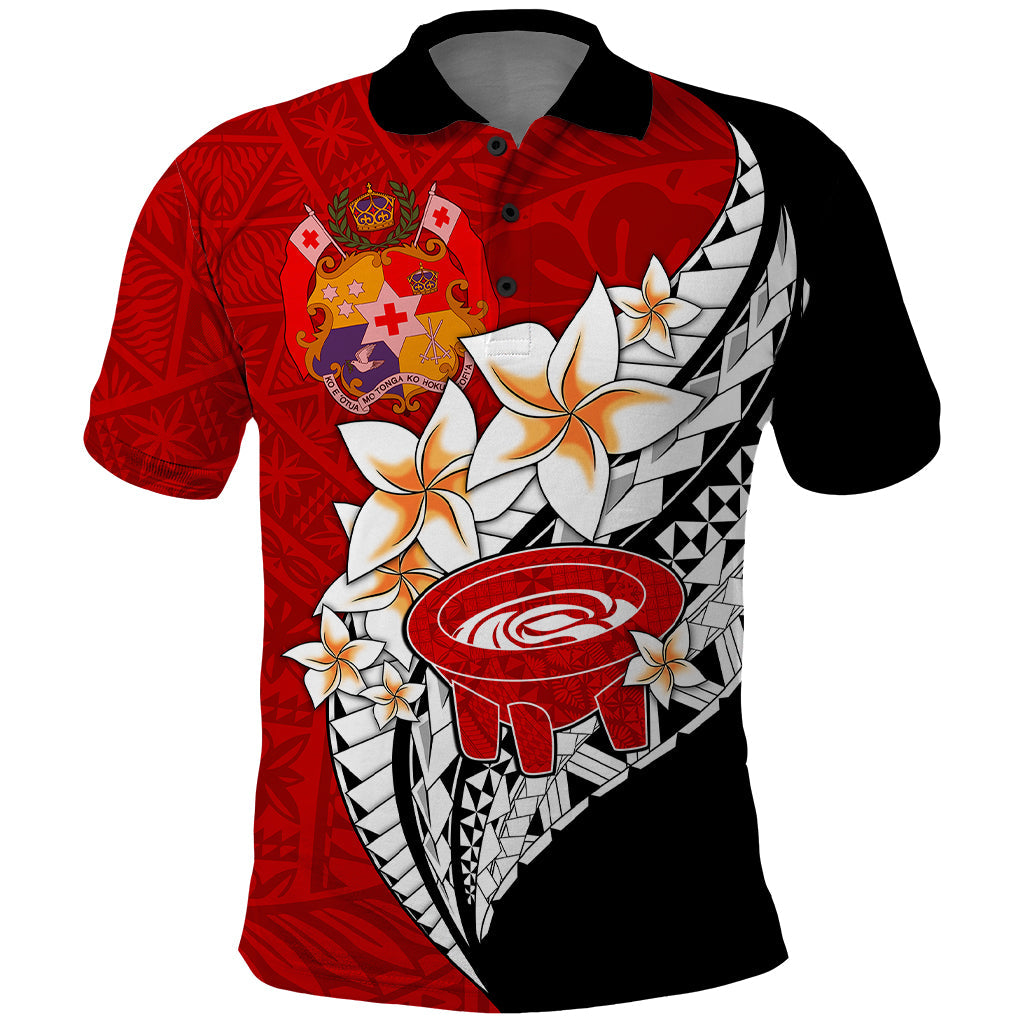 Tonga Kava Bowl Polo Shirt Togan Kupesi Ngatu Pattern Black LT14