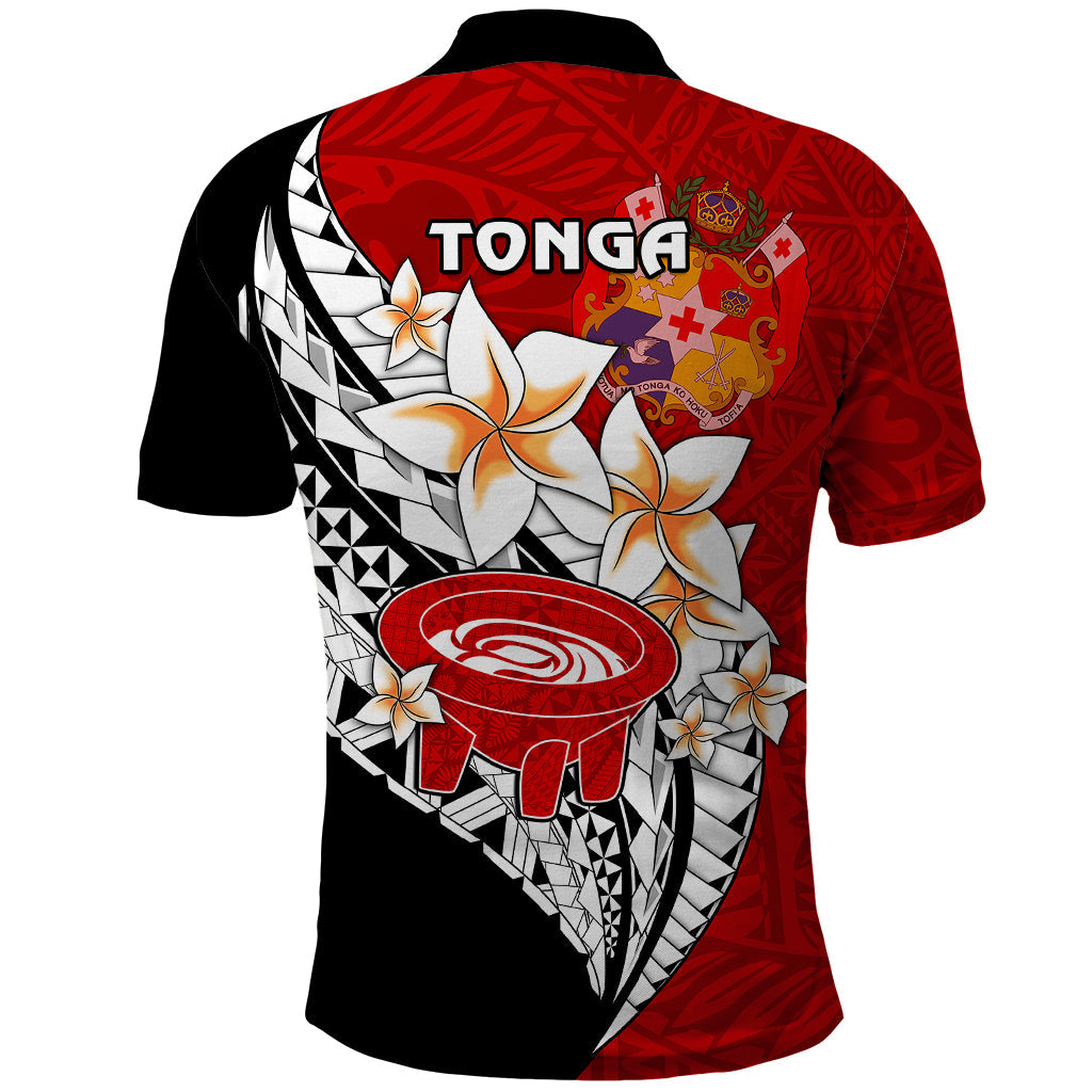 Tonga Kava Bowl Polo Shirt Togan Kupesi Ngatu Pattern Black LT14