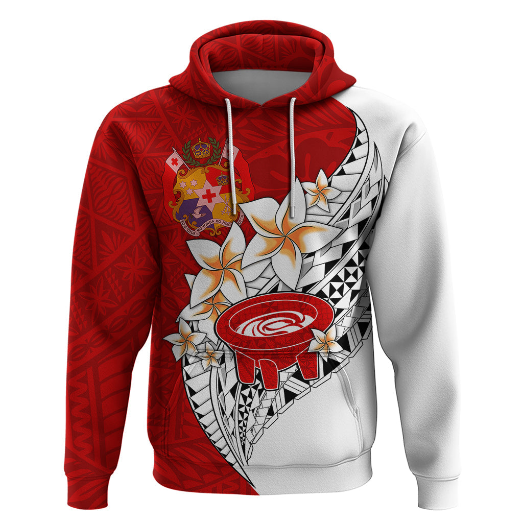 Tonga Kava Bowl Hoodie Togan Kupesi Ngatu Pattern White LT14
