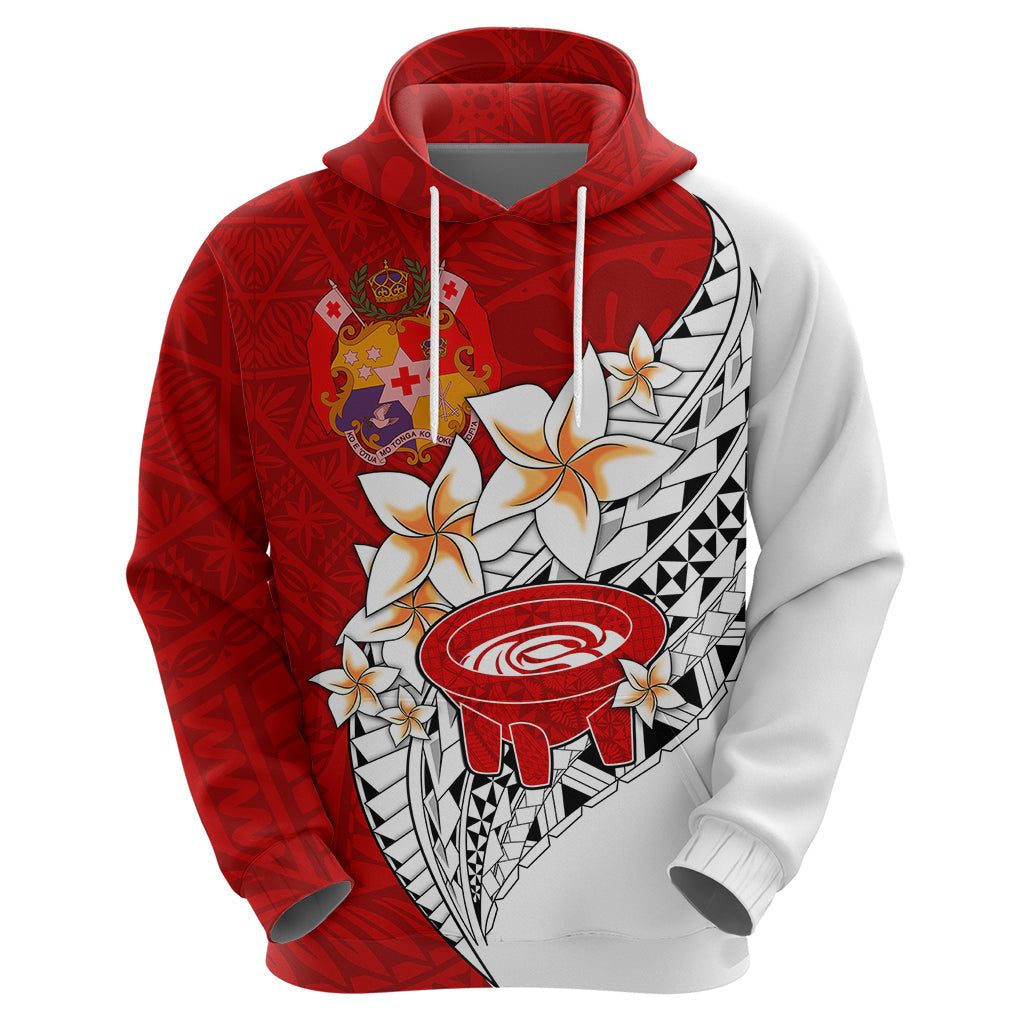 Tonga Kava Bowl Hoodie Togan Kupesi Ngatu Pattern White LT14