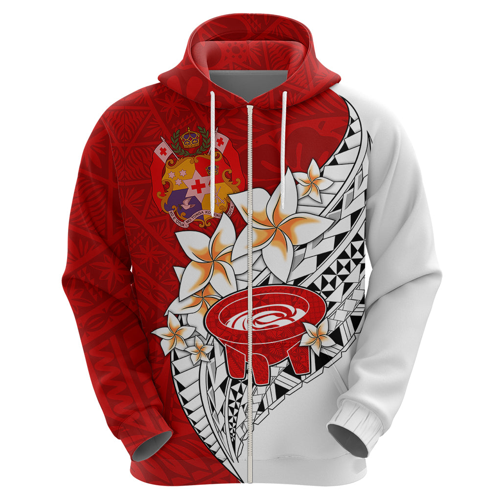 Tonga Kava Bowl Hoodie Togan Kupesi Ngatu Pattern White LT14