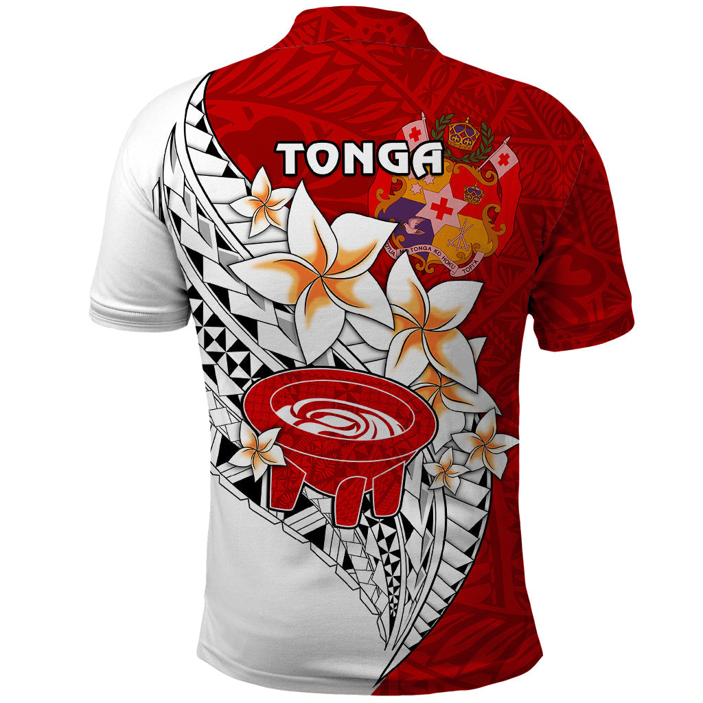 Tonga Kava Bowl Polo Shirt Togan Kupesi Ngatu Pattern White LT14