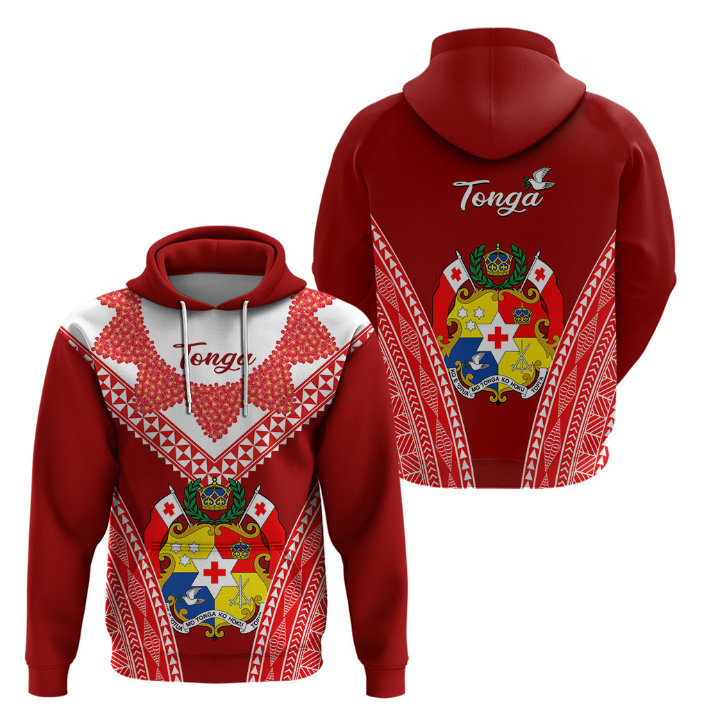 Tonga Heilala Flowers Hoodie Tongan Ngatu White Special Verison LT14