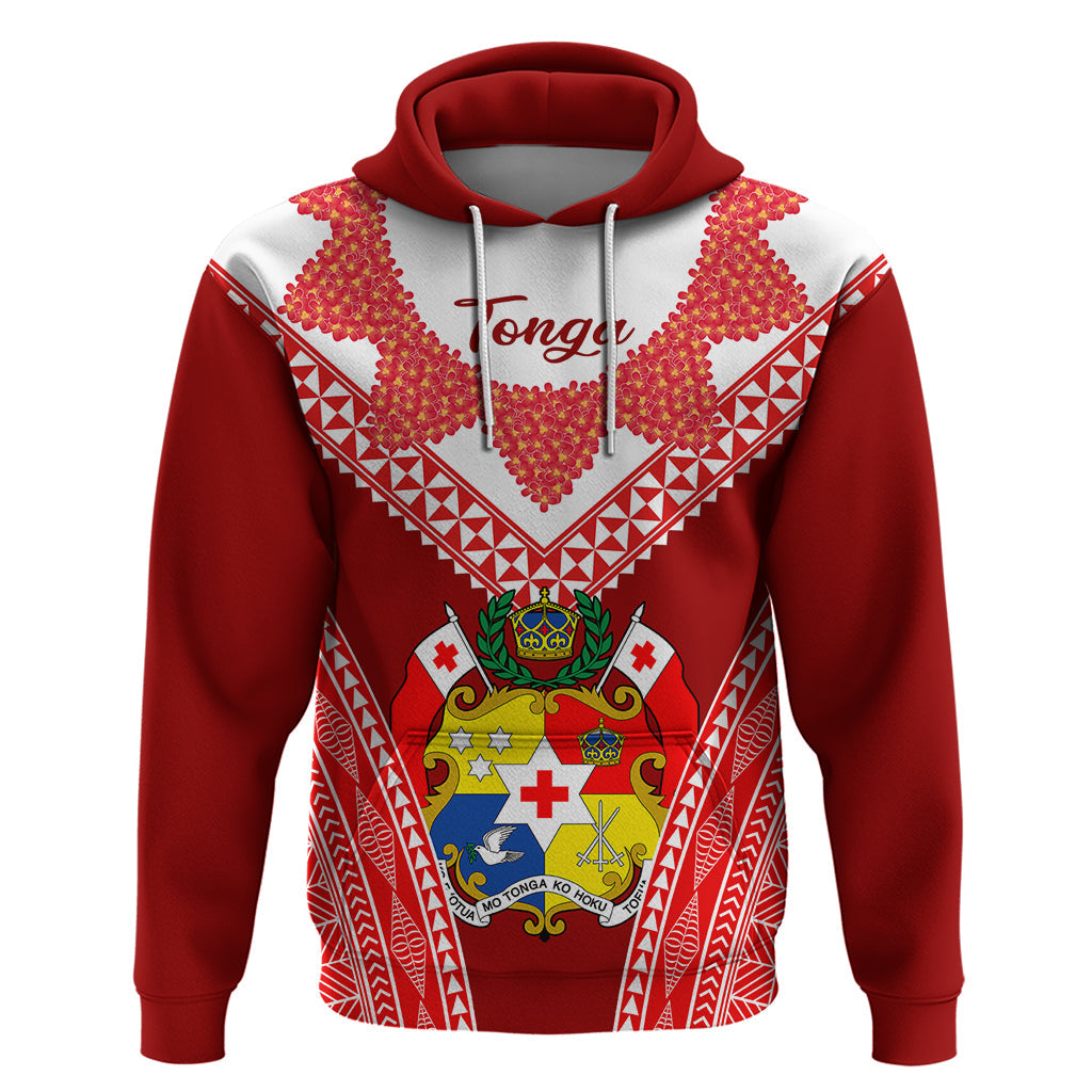 Tonga Heilala Flowers Hoodie Tongan Ngatu White Special Verison LT14