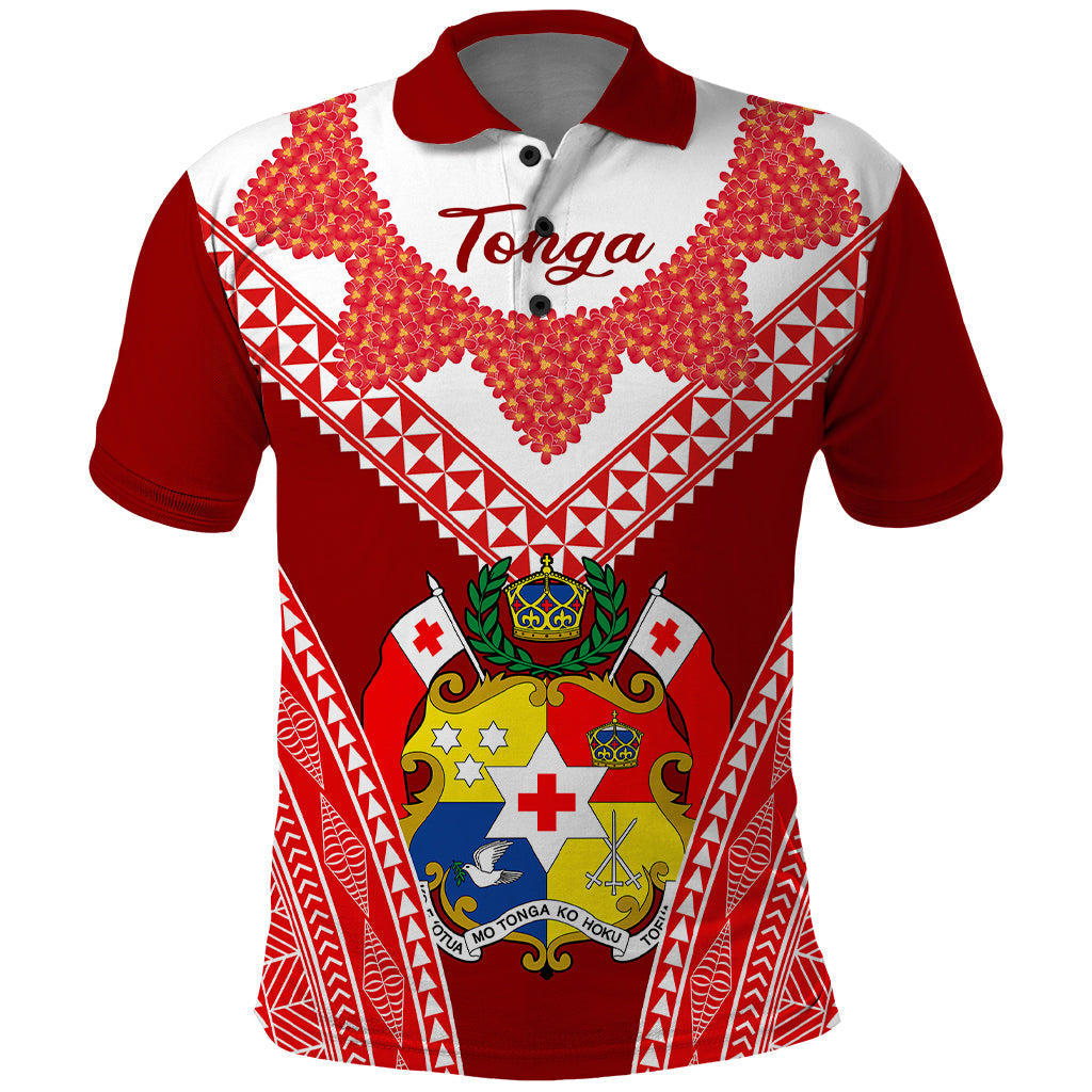 Tonga Heilala Flowers Polo Shirt Tongan Ngatu White Special Verison LT14