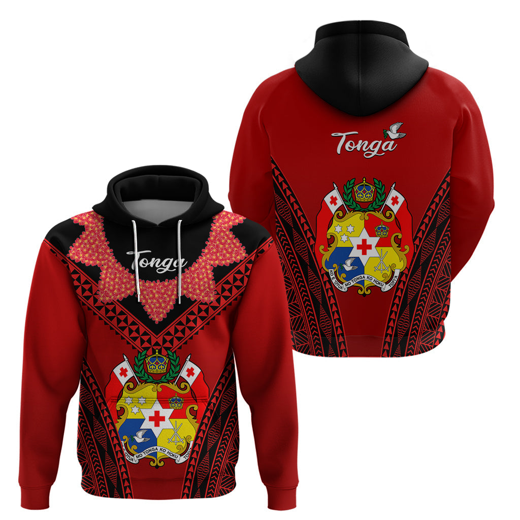 Tonga Heilala Flowers Hoodie Tongan Ngatu Black Special Verison LT14