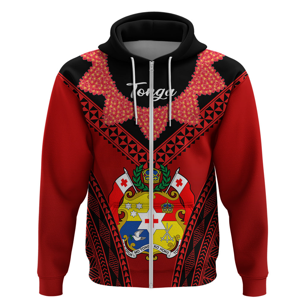 Tonga Heilala Flowers Hoodie Tongan Ngatu Black Special Verison LT14