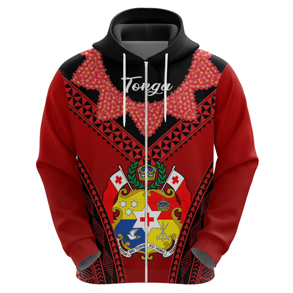 Tonga Heilala Flowers Hoodie Tongan Ngatu Black Special Verison LT14
