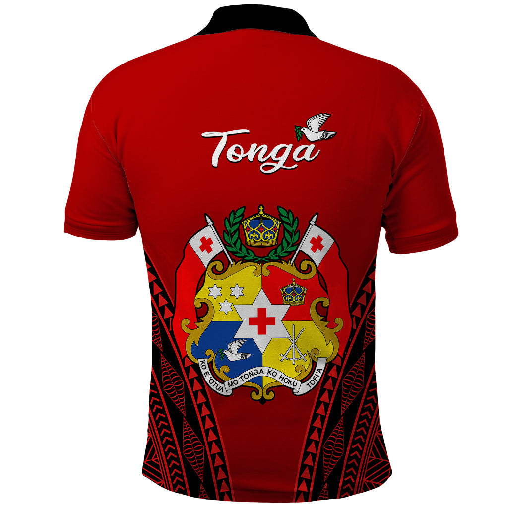 Tonga Heilala Flowers Polo Shirt Tongan Ngatu Black Special Verison LT14