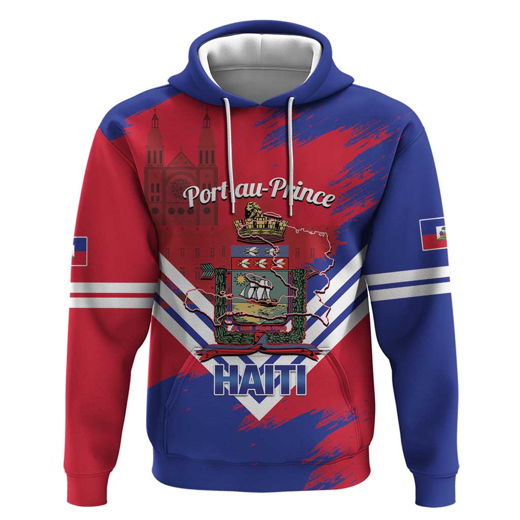 Port-au-Prince Haiti Hoodie Potoprens Coat of arms Grunge Vibes LT14