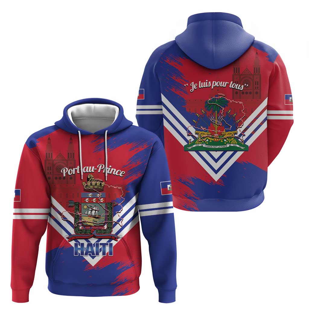 Port-au-Prince Haiti Hoodie Potoprens Coat of arms Grunge Vibes LT14