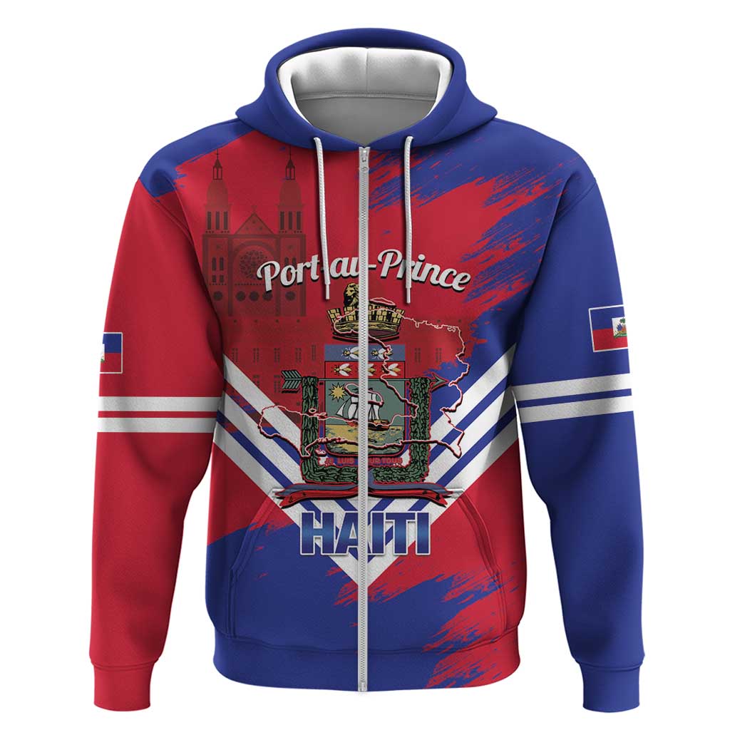 Port-au-Prince Haiti Hoodie Potoprens Coat of arms Grunge Vibes LT14