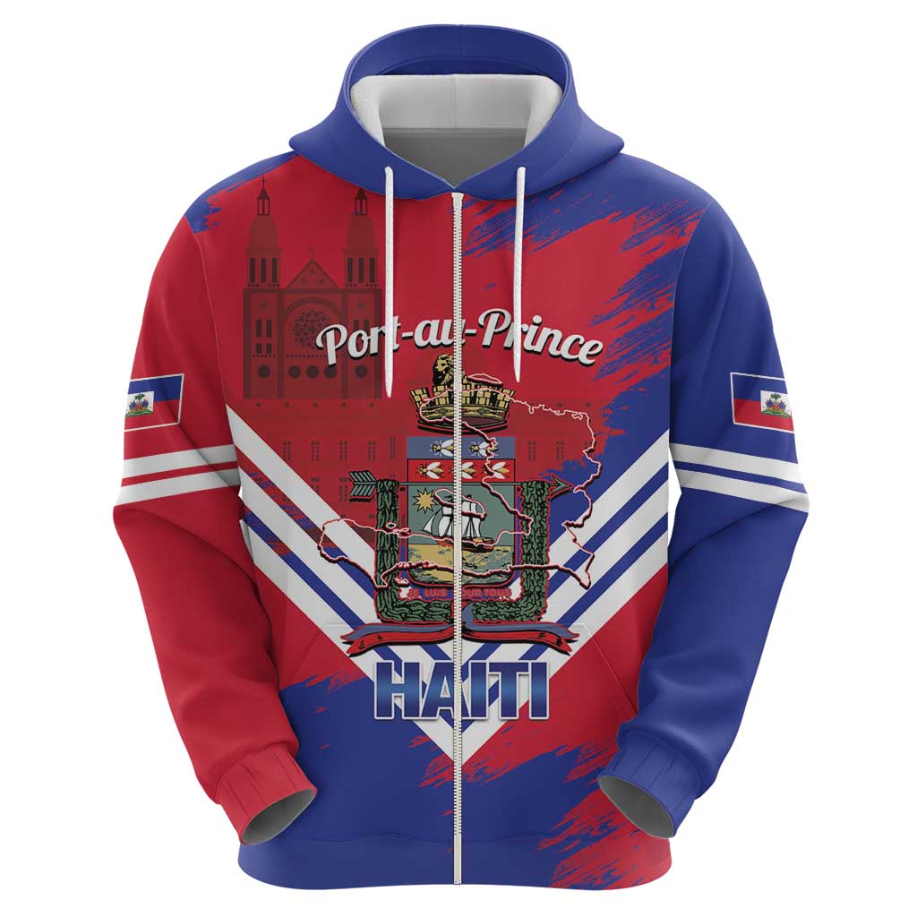 Port-au-Prince Haiti Hoodie Potoprens Coat of arms Grunge Vibes LT14
