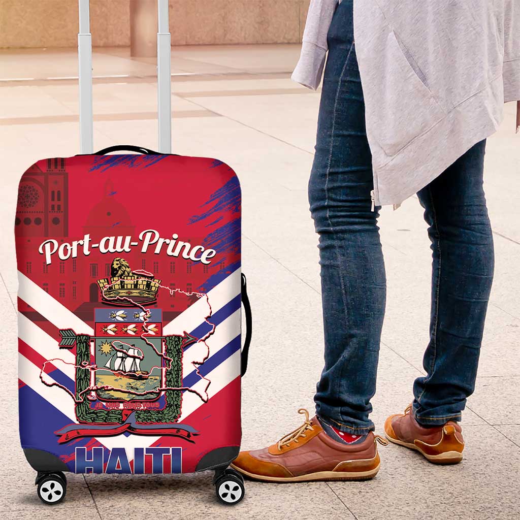 Port-au-Prince Haiti Luggage Cover Potoprens Coat of arms Grunge Vibes LT14