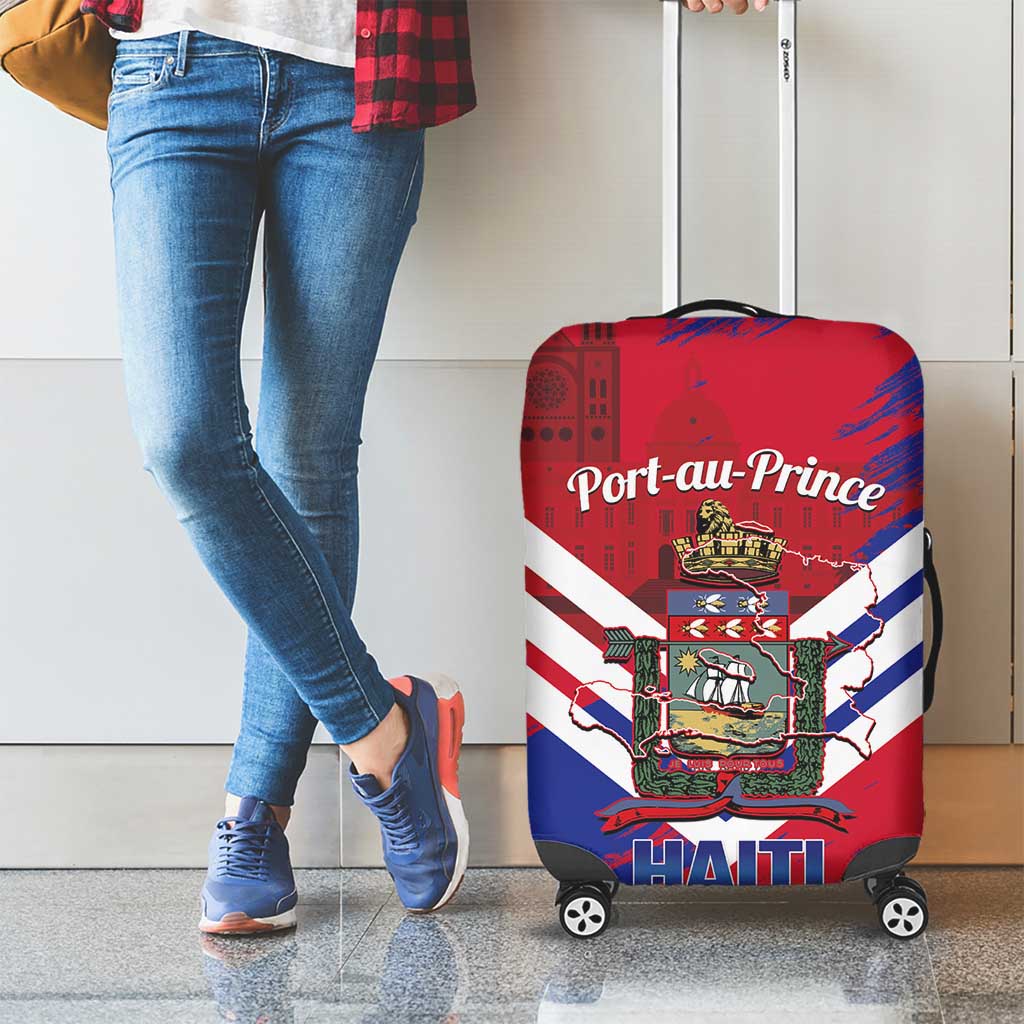 Port-au-Prince Haiti Luggage Cover Potoprens Coat of arms Grunge Vibes LT14