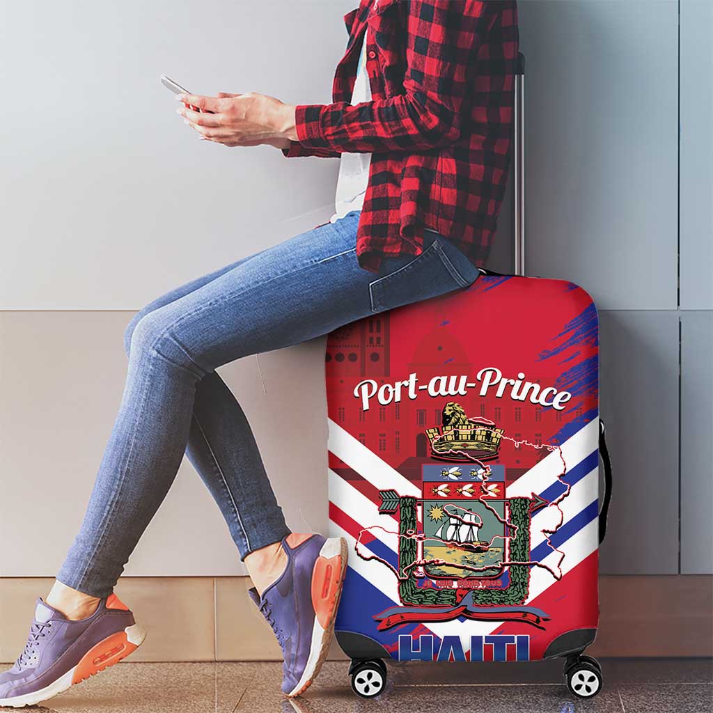 Port-au-Prince Haiti Luggage Cover Potoprens Coat of arms Grunge Vibes LT14