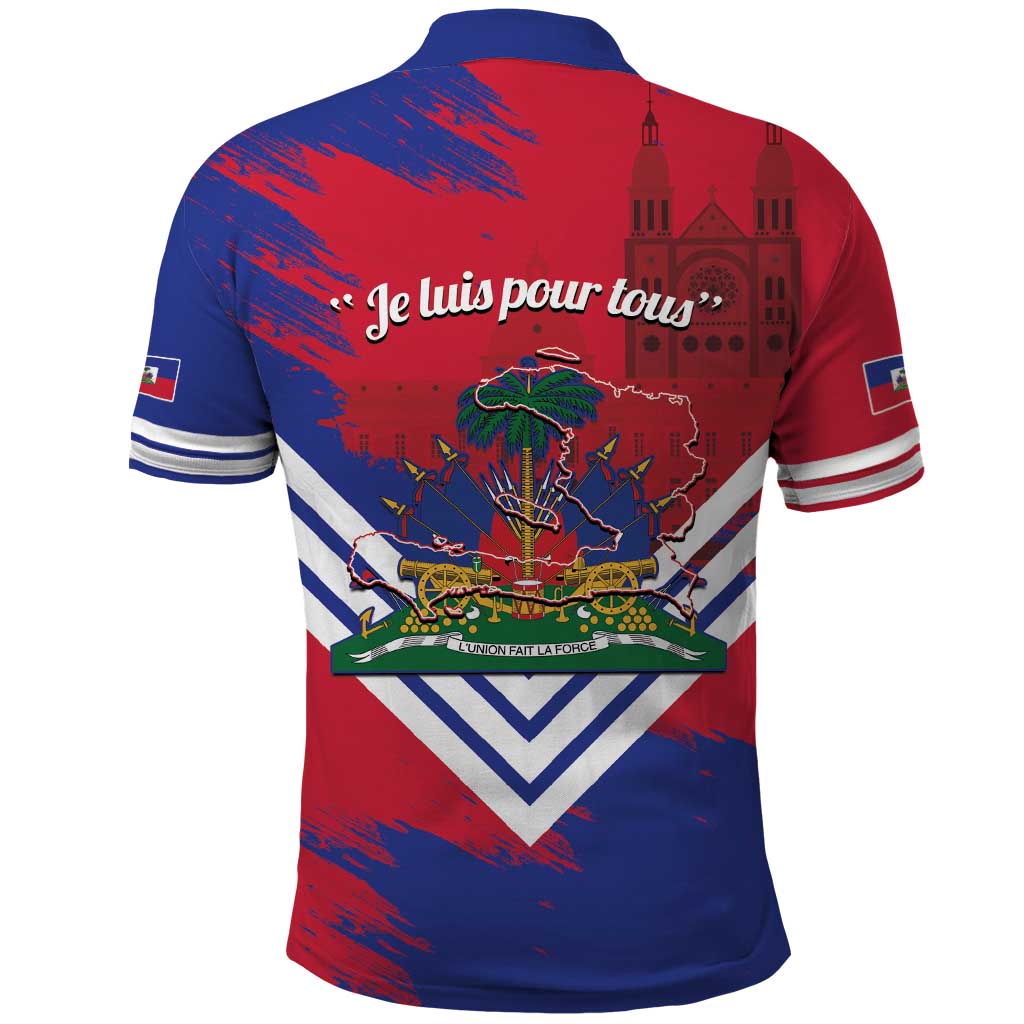 Port-au-Prince Haiti Polo Shirt Potoprens Coat of arms Grunge Vibes LT14