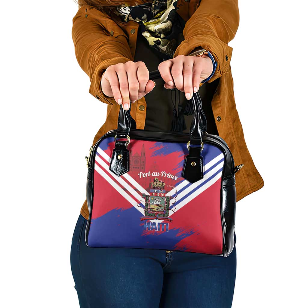 Port-au-Prince Haiti Shoulder Handbag Potoprens Coat of arms Grunge Vibes LT14