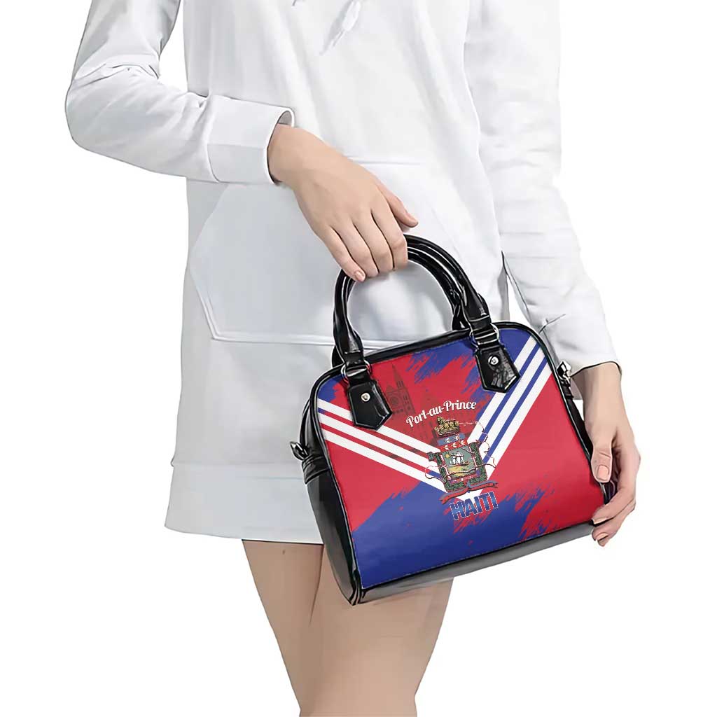 Port-au-Prince Haiti Shoulder Handbag Potoprens Coat of arms Grunge Vibes LT14