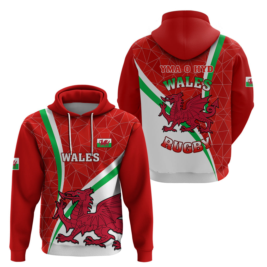 Wales Rugby Hoodie 2023 World Cup Cymru Curve Style LT14