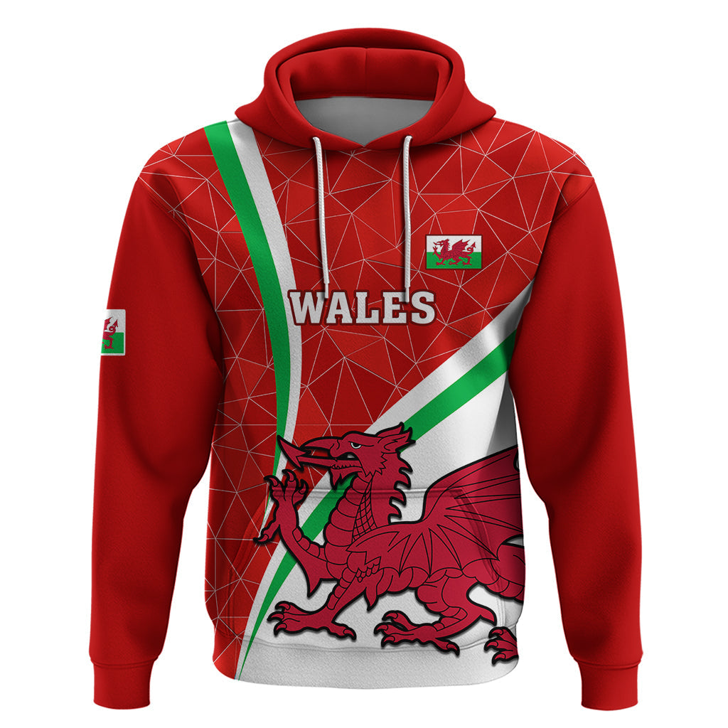 Custom Wales Rugby Hoodie 2023 World Cup Cymru Curve Style LT14