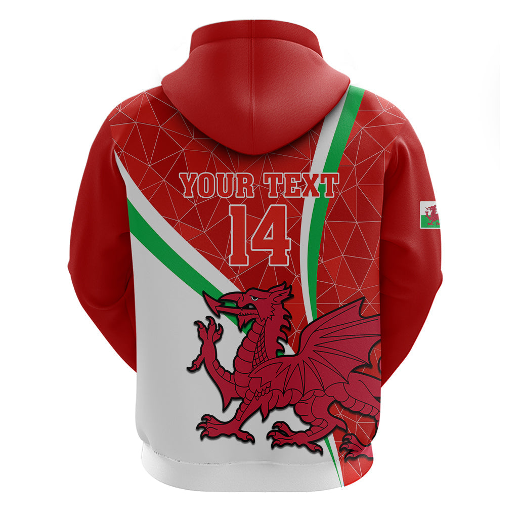 Custom Wales Rugby Hoodie 2023 World Cup Cymru Curve Style LT14