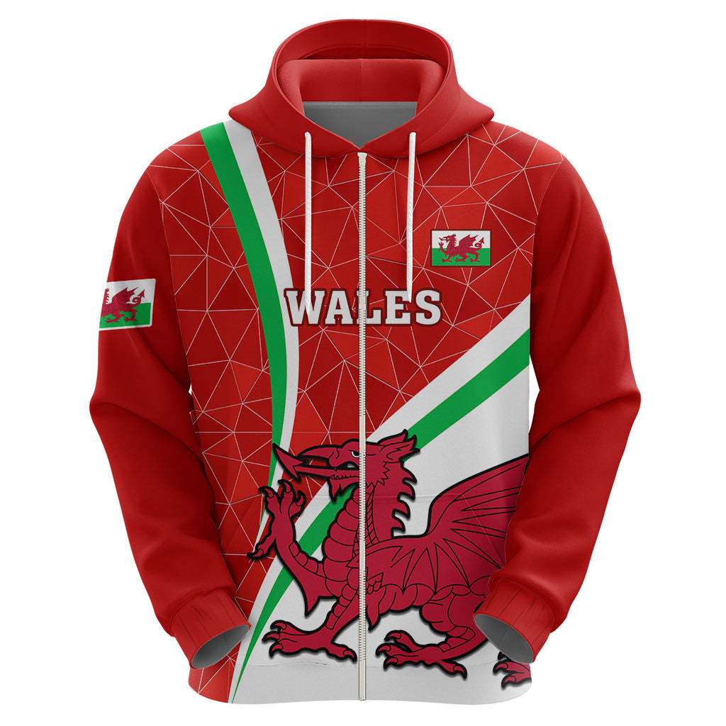 Custom Wales Rugby Hoodie 2023 World Cup Cymru Curve Style LT14