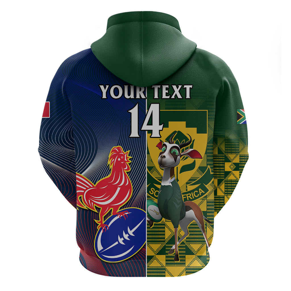 Custom South Africa And France Rugby Hoodie Springboks With Les Bleus Together 2023 World Cup LT14