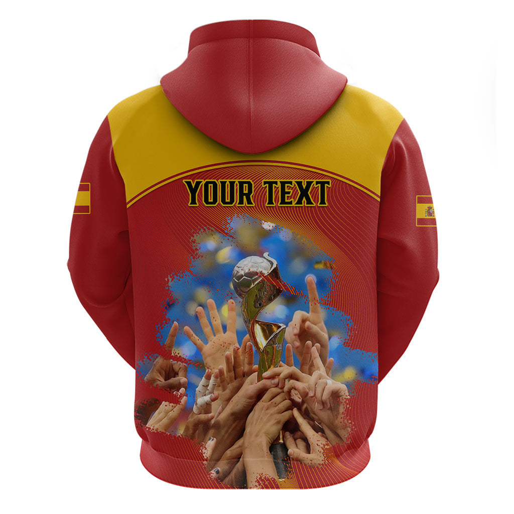 Custom Spain Football Hoodie 2023 World Cup Champions Proud Of Our Girls LT14
