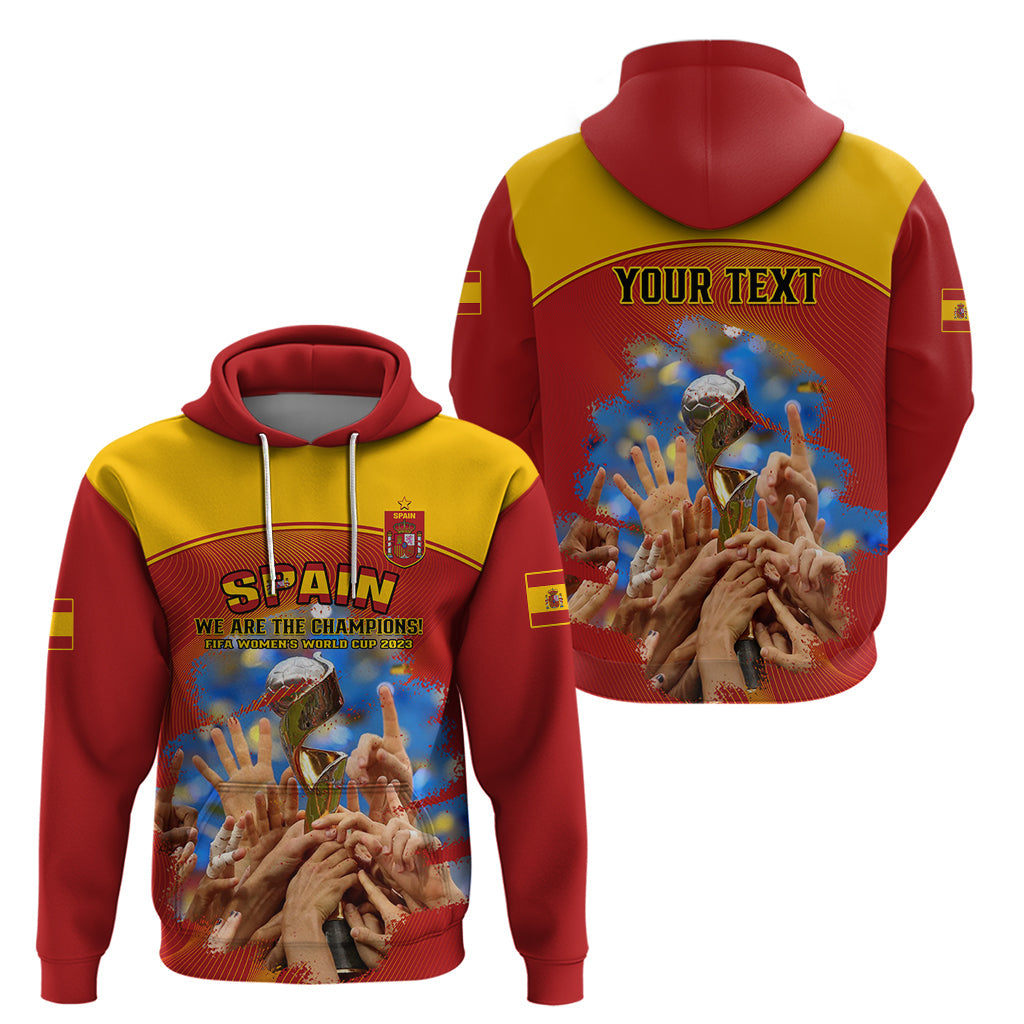 Custom Spain Football Hoodie 2023 World Cup Champions Proud Of Our Girls LT14