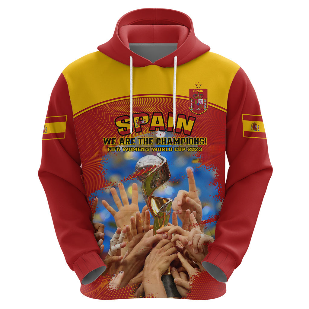 Custom Spain Football Hoodie 2023 World Cup Champions Proud Of Our Girls LT14